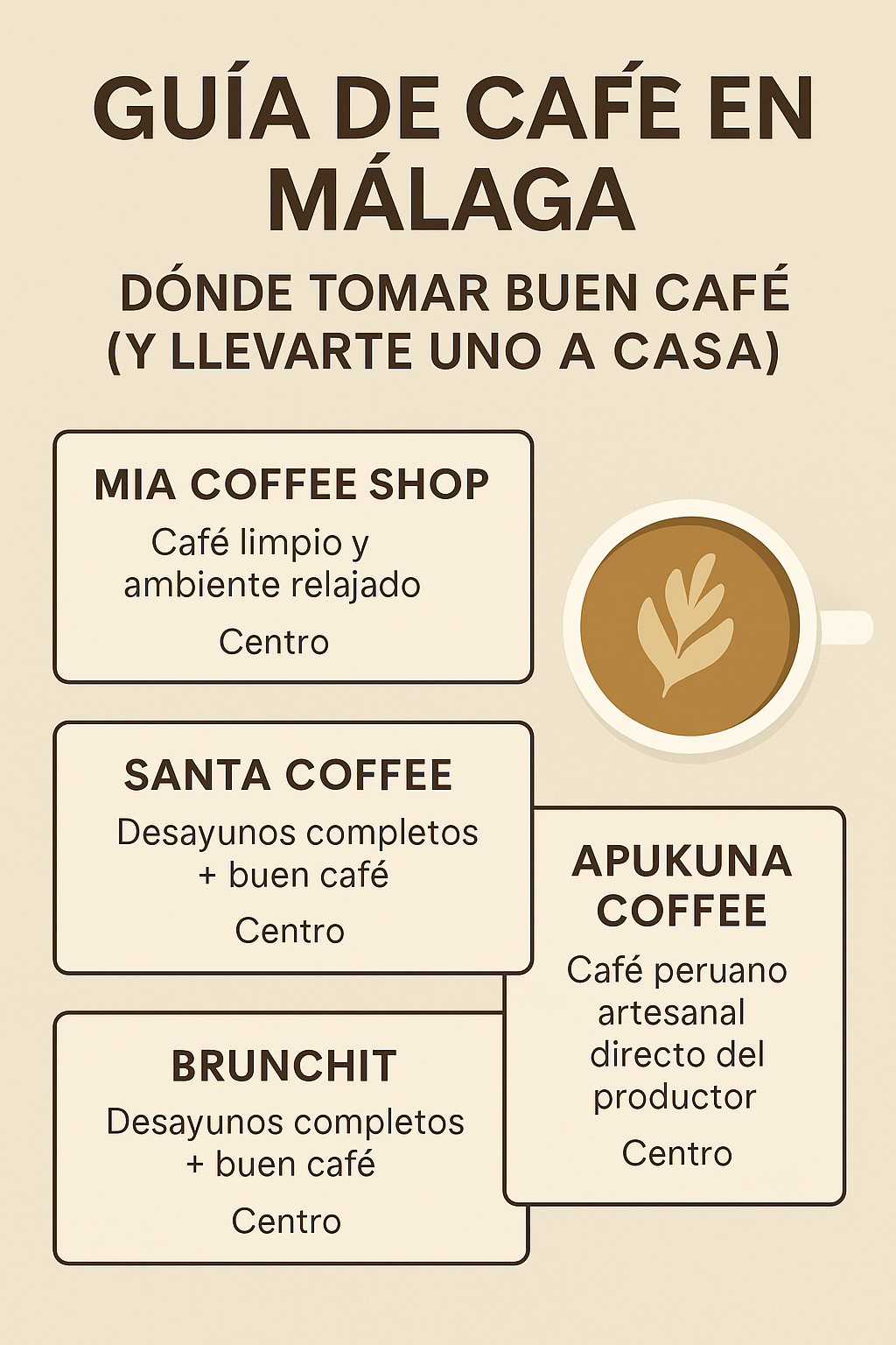 Guía de cafés en Málaga: dónde tomar buen café (y llevarte uno a casa)