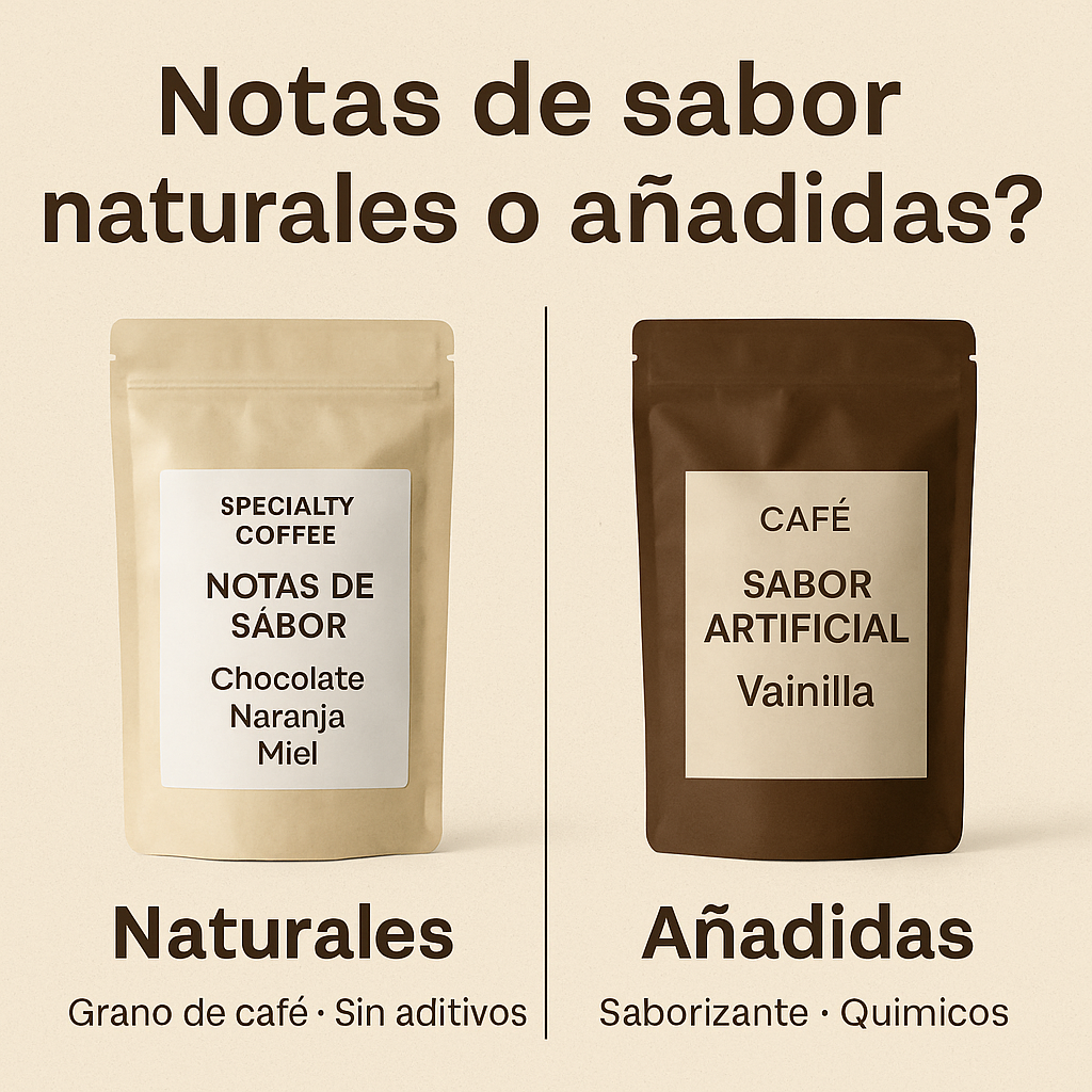 ¿Las notas de sabor en las bolsas de café están añadidas artificialmente?