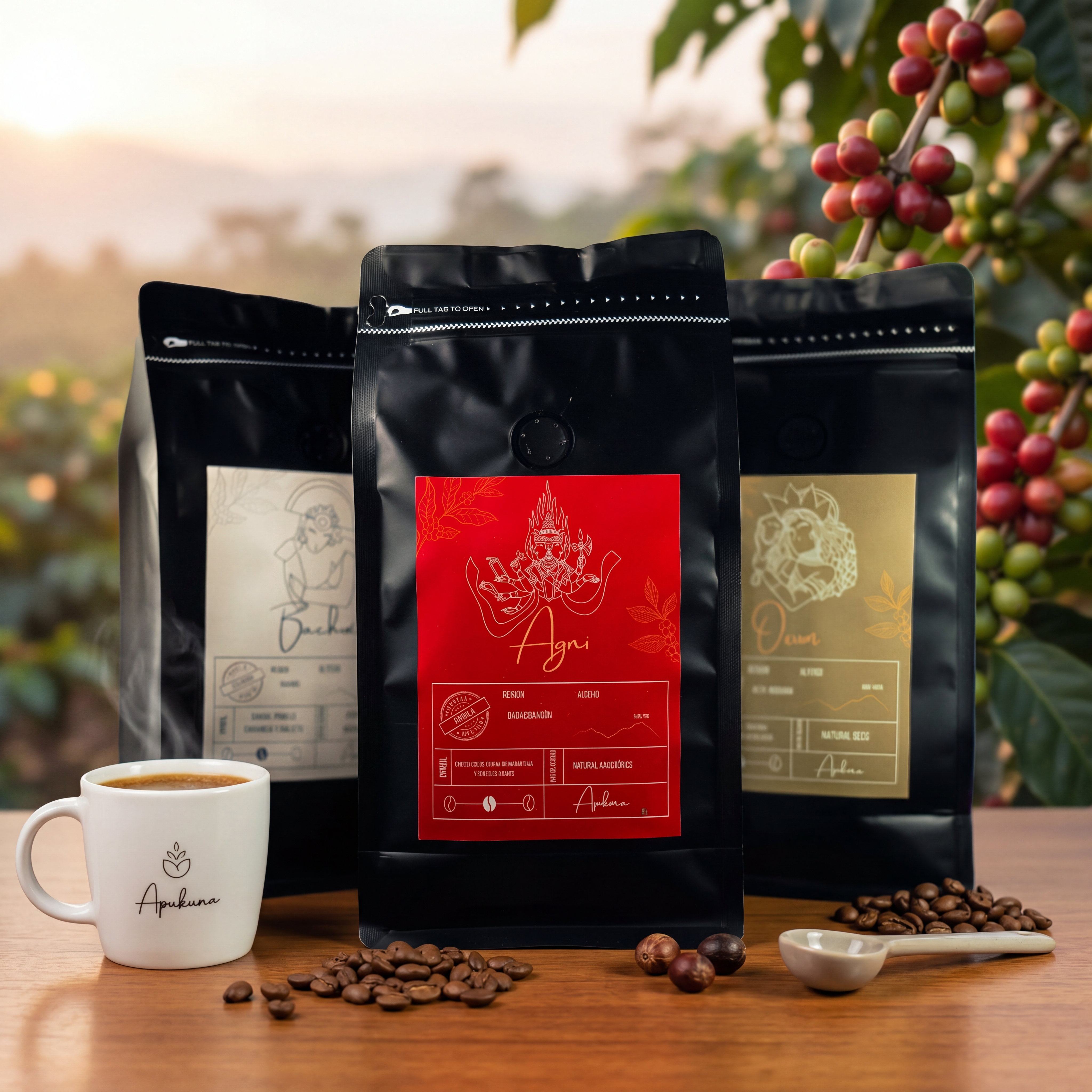 Pack ritual Apukuna – 3 cafés de especialidad (3x250 g) Apukuna Coffee